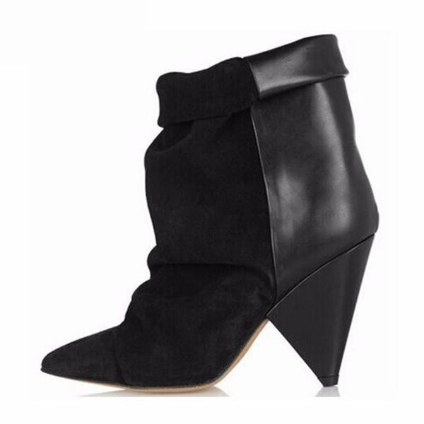 boots 2021 woman spring autumn ankle spike high heel female genuine leather pointed toe mujer slip on short, Black
boots 2021 woman spring autumn ankle spike high heel female genuine leather pointed toe mujer slip on short, Black