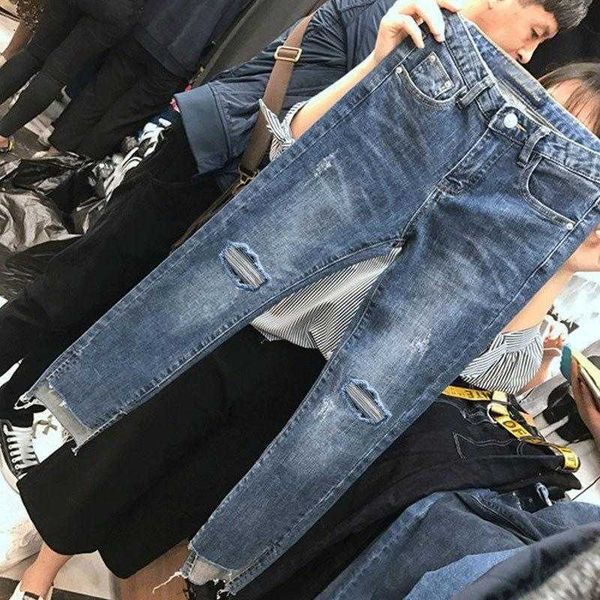 women denim skinny trousers ripped jeans for hole vintage pencil pants high elasticity stretch 210927, Blue
women denim skinny trousers ripped jeans for hole vintage pencil pants high elasticity stretch 210927, Blue