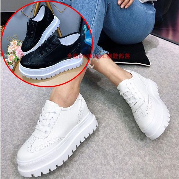 dress shoes summer women genuine leather white casual lady thick soled chunky fashion height increasing bottom sneakers, Black
dress shoes summer women genuine leather white casual lady thick soled chunky fashion height increasing bottom sneakers, Black