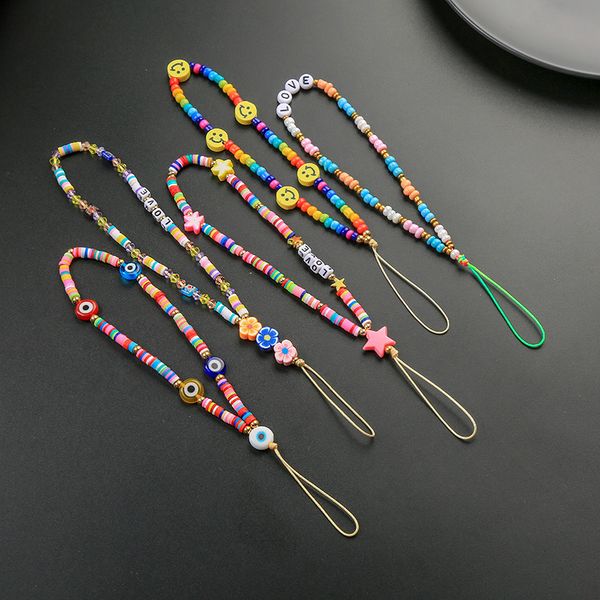 smile mobile phone chains lanyard colorful candy beads keychain strap letter bracelet for women summer trend smiley cute jewelry, Silver
smile mobile phone chains lanyard colorful candy beads keychain strap letter bracelet for women summer trend smiley cute jewelry, Silver