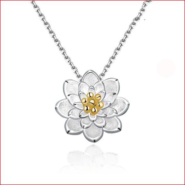 charms lotus necklace pendant women all-match fashion jewelry, Bronze;silver 
charms lotus necklace pendant women all-match fashion jewelry, Bronze;silver