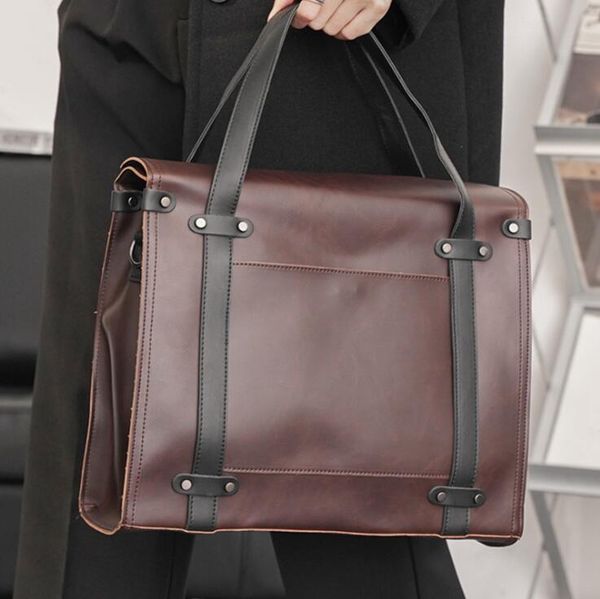 wholesale men bag simple retro leather portable business briefcase street trend belt decoration mens shoulder bags horizontal large crazy ho
wholesale men bag simple retro leather portable business briefcase street trend belt decoration mens shoulder bags horizontal large crazy ho