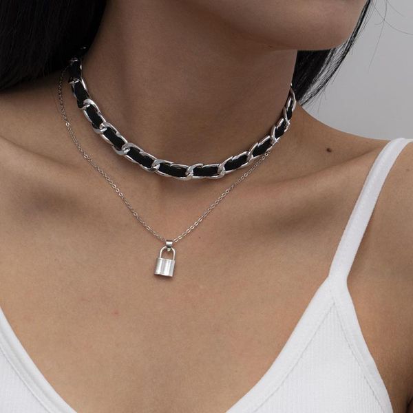 fashion black lannel necklaces for women vintage female 2021 silver color multilevel gold lock pendant jewelry gift
fashion black lannel necklaces for women vintage female 2021 silver color multilevel gold lock pendant jewelry gift