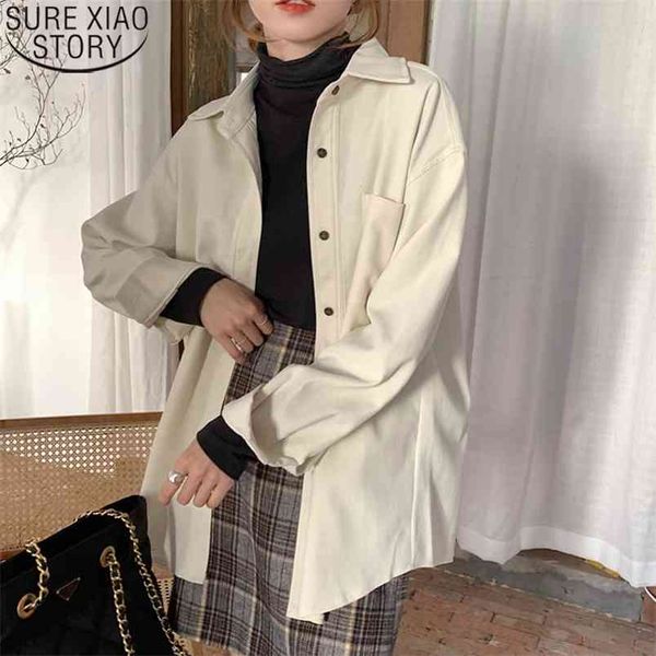 plus size autumn and winter shirts blouses vintage turn down collar ladies long sleeve female blusas 12812 210506, White 
plus size autumn and winter shirts blouses vintage turn down collar ladies long sleeve female blusas 12812 210506, White
