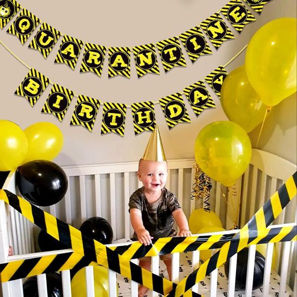 party decoration lockdown birthday quarantine banner bunting garlands latex yellow black balloons and ribbons for kids
party decoration lockdown birthday quarantine banner bunting garlands latex yellow black balloons and ribbons for kids