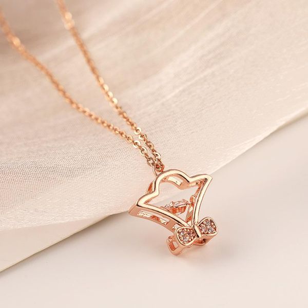 pendant necklaces fashion sweet beating heart series bowknot fan women female no fade stainless steel clavicle chain jewelry, Silver
pendant necklaces fashion sweet beating heart series bowknot fan women female no fade stainless steel clavicle chain jewelry, Silver