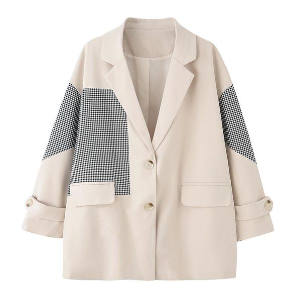 women's suits & blazers women single breasted oversize loose splice plaid casual suit jacket lady elegant korean style spring autumn co, White;black
women's suits & blazers women single breasted oversize loose splice plaid casual suit jacket lady elegant korean style spring autumn co, White;black