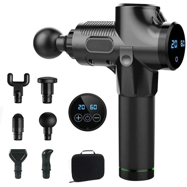 massage gun muscle stimulator 30 speeds black body massager lcd with suit case for fitness mg57201
massage gun muscle stimulator 30 speeds black body massager lcd with suit case for fitness mg57201