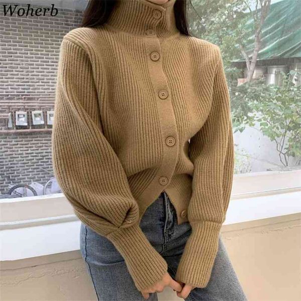 turntleneck lantern sleeve cardigans mujer solid korean autumn knit wear single breasted retro woman sweaters 210519, White
turntleneck lantern sleeve cardigans mujer solid korean autumn knit wear single breasted retro woman sweaters 210519, White