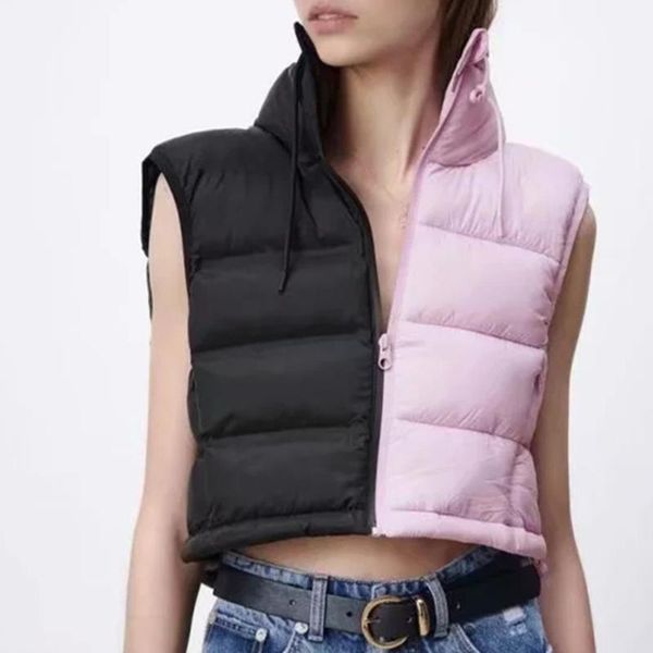 women's vests 2021 autumn/winter women casual patchwork high collar sleeveless coats chic zip loose female vest fashion clothing, Black;white
women's vests 2021 autumn/winter women casual patchwork high collar sleeveless coats chic zip loose female vest fashion clothing, Black;white