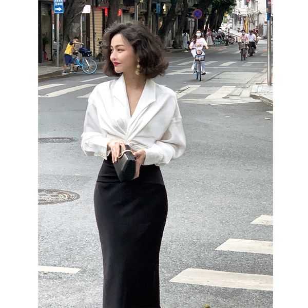 skirts 2021 early autumn french high waist a-shaped fishtail skirt, hanging feeling, medium and long hip wrap skirt, fashionable women', Black
skirts 2021 early autumn french high waist a-shaped fishtail skirt, hanging feeling, medium and long hip wrap skirt, fashionable women', Black