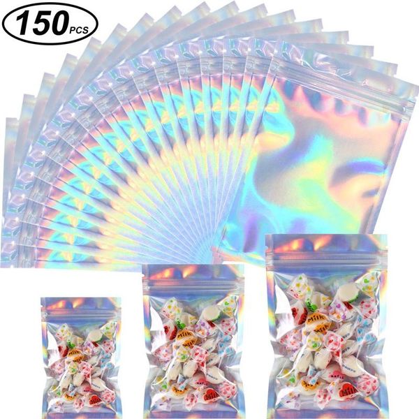 storage bags 150 pcs mylar zipper closure aluminum foil holographic rainbow color resealable pouch
storage bags 150 pcs mylar zipper closure aluminum foil holographic rainbow color resealable pouch