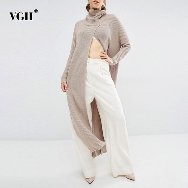 vgh front split solid sweater for women turtleneck long sleeve casual loose knitted pullovers female fashion new clothing tide 210421, White;black
vgh front split solid sweater for women turtleneck long sleeve casual loose knitted pullovers female fashion new clothing tide 210421, White;black