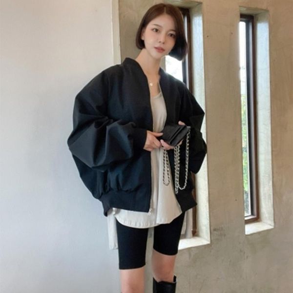 women's jackets fashion oversize american baseball jacket autumn vintage tooling coat korean long-sleeved zipper pockets outwear, Black;brown
women's jackets fashion oversize american baseball jacket autumn vintage tooling coat korean long-sleeved zipper pockets outwear, Black;brown
