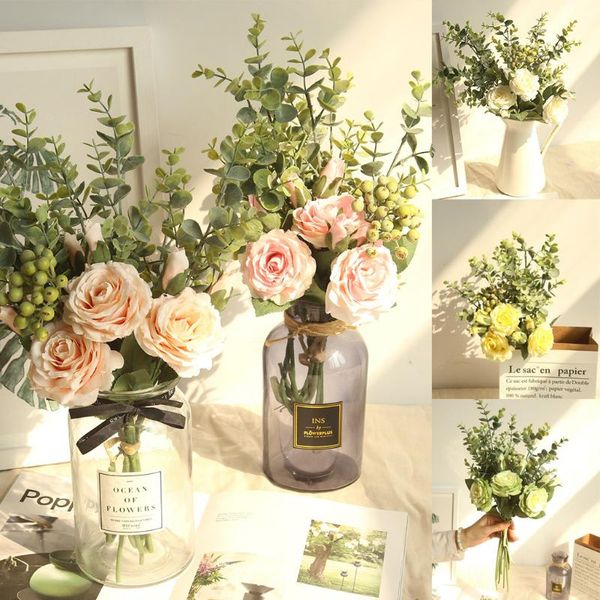 bouquet 3 heads rose silk artificial hydrangea flowers bride wedding party gift home decoration fake simulation floral decorative & wreaths
bouquet 3 heads rose silk artificial hydrangea flowers bride wedding party gift home decoration fake simulation floral decorative & wreaths