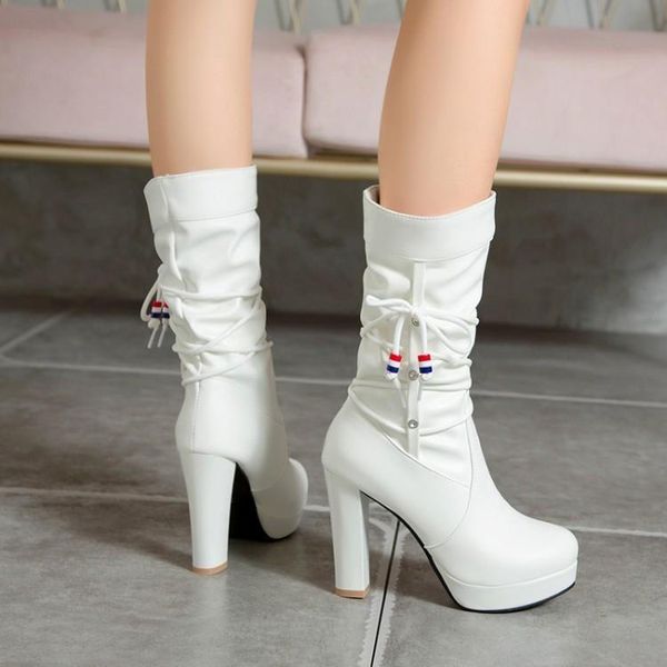 boots 2021 waterproof platform high heel middle tube thick round head sleeve versatile spring and autumn single, Black
boots 2021 waterproof platform high heel middle tube thick round head sleeve versatile spring and autumn single, Black