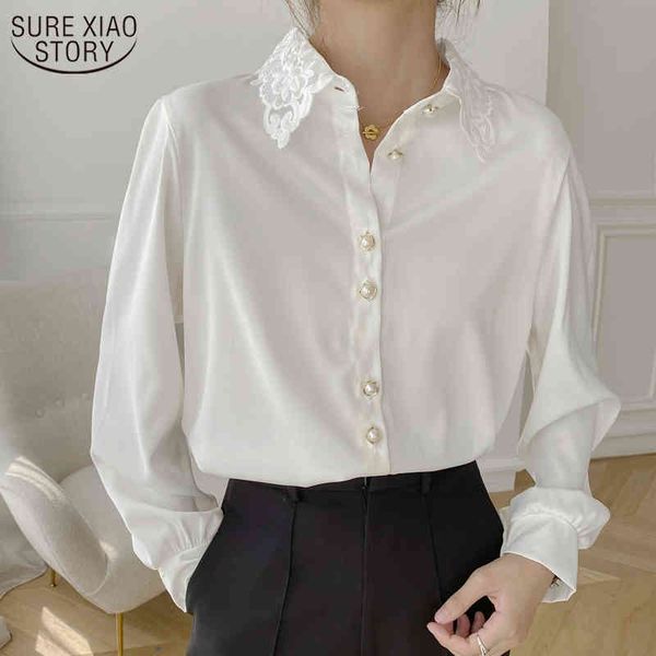 autumn white chiffon blouse elegant beading simple loose cardigan embroidered long sleeve women's shirts blusas mujer 11430 210508
autumn white chiffon blouse elegant beading simple loose cardigan embroidered long sleeve women's shirts blusas mujer 11430 210508