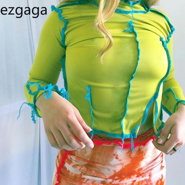 ezgaga woman tshirts autumn new o-neck long sleeve contrast patchwork split ladies slim tee clubwear fashion female 210430, White
ezgaga woman tshirts autumn new o-neck long sleeve contrast patchwork split ladies slim tee clubwear fashion female 210430, White