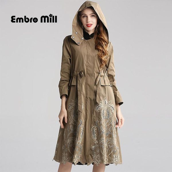 women's trench coats autumn hooded windbreaker coat vintage style hollow embroidery single breasted waist slim elegant plus size -3xl, Tan;black
women's trench coats autumn hooded windbreaker coat vintage style hollow embroidery single breasted waist slim elegant plus size -3xl, Tan;black