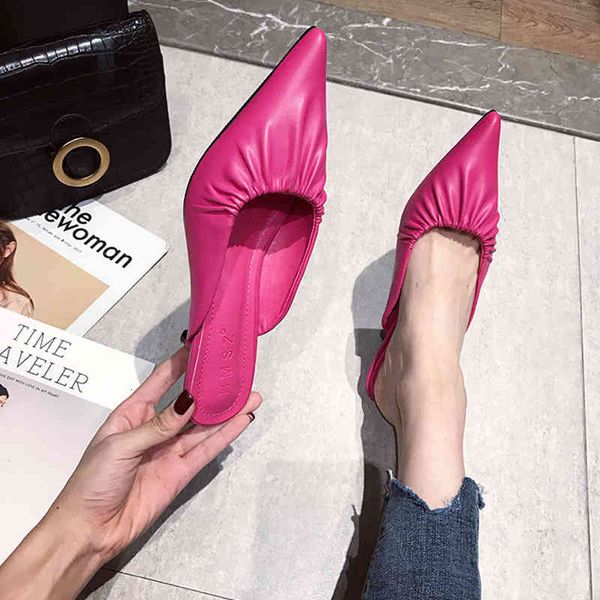 slippers candy color small heel women pointed toe mules dress slides female high ladies elegant sandals sp39, Black
slippers candy color small heel women pointed toe mules dress slides female high ladies elegant sandals sp39, Black