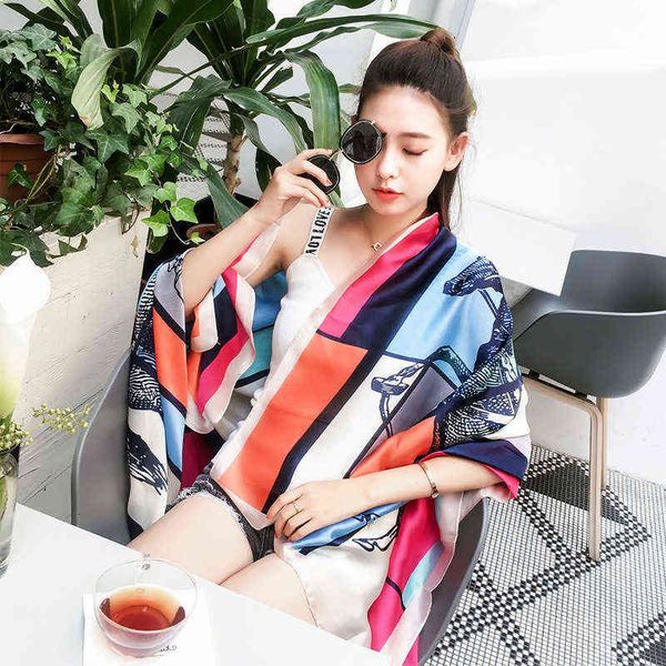 scarves summer sunscreen shawl female colorful seaside vacation beach versatile silk scarf, Blue;gray
scarves summer sunscreen shawl female colorful seaside vacation beach versatile silk scarf, Blue;gray