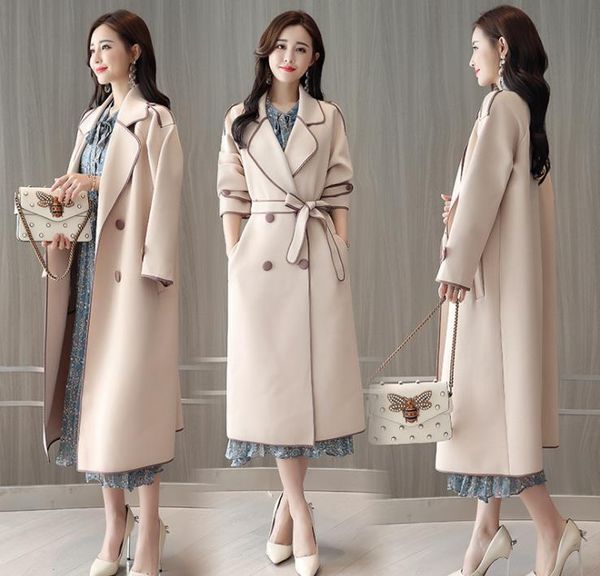 women's trench coats thin windbreaker in the long section 2021 autumn and winter slim double-breasted jacket, Tan;black
women's trench coats thin windbreaker in the long section 2021 autumn and winter slim double-breasted jacket, Tan;black