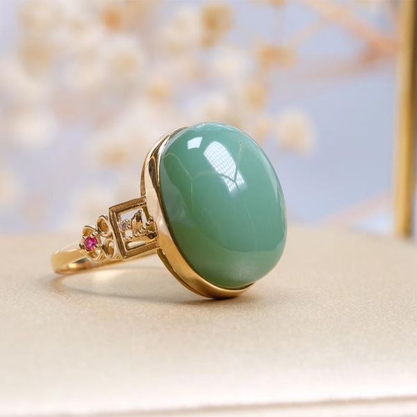 cluster rings designer original natural hetian jade unstructured pink green opening adjustable ring elegant retro luxury ladies jewelry, Golden;silver
cluster rings designer original natural hetian jade unstructured pink green opening adjustable ring elegant retro luxury ladies jewelry, Golden;silver