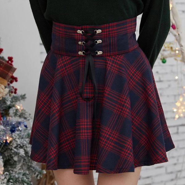 vintage scotland plaid bandage womens skirt high waist large swing cotton tartan pleated skirts fashionm50, Black
vintage scotland plaid bandage womens skirt high waist large swing cotton tartan pleated skirts fashionm50, Black