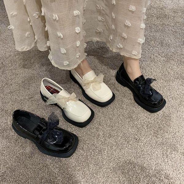 dress shoes summer women's british style small leather soft sister bow knot all-match college one-step single, Black
dress shoes summer women's british style small leather soft sister bow knot all-match college one-step single, Black