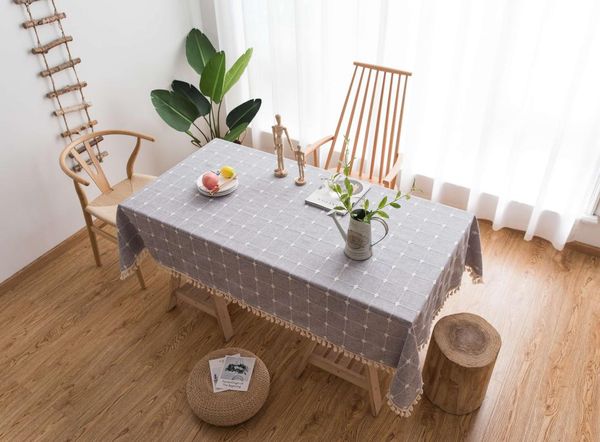 table cloth gingham embroider for kitchen and chair cotton linen dining cover tassel wedding-party-glam decoration
table cloth gingham embroider for kitchen and chair cotton linen dining cover tassel wedding-party-glam decoration