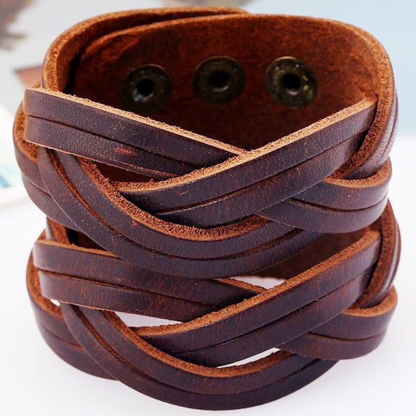 tennis vintage retro casual wide leather bracelet cuff handmade braided woven charm bangle buckle big wristbands biker fashion jewelry, Golden;silver
tennis vintage retro casual wide leather bracelet cuff handmade braided woven charm bangle buckle big wristbands biker fashion jewelry, Golden;silver
