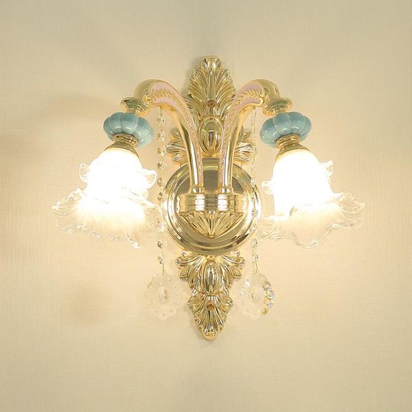 wall lamp european crystal down lampshade double single head light for bedroom bedside living room background
wall lamp european crystal down lampshade double single head light for bedroom bedside living room background
