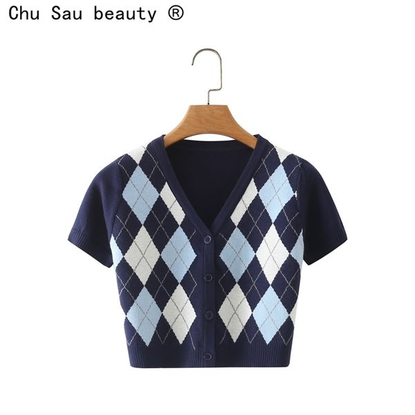 t-shirt female ins summer bm preppy style diamond plaid hit color women single-breasted knit short sleeve sweater 210508, White
t-shirt female ins summer bm preppy style diamond plaid hit color women single-breasted knit short sleeve sweater 210508, White