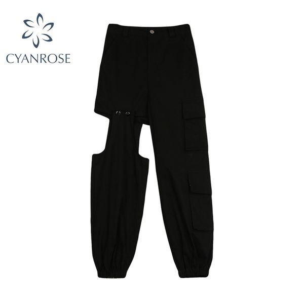 women streetwear cargo pants black autumn korean style pocket patchwork female loose fashion high waist haren 210515, Black;white
women streetwear cargo pants black autumn korean style pocket patchwork female loose fashion high waist haren 210515, Black;white