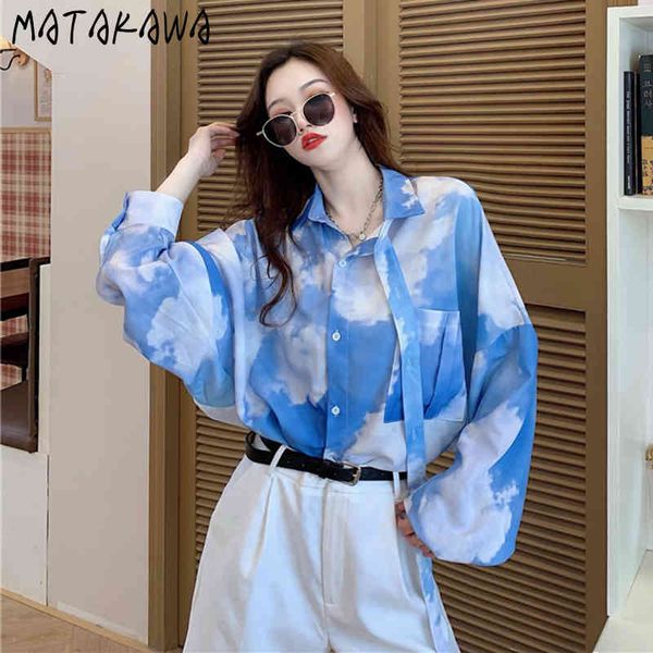 matakawa tie-dye shirt women's spring korean fashion blouse women loose fashion lapel long sleeve blusas 210513, White
matakawa tie-dye shirt women's spring korean fashion blouse women loose fashion lapel long sleeve blusas 210513, White