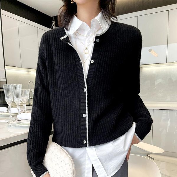women's knits & tees worsted wool cardigan women spring elegant o-neck solid loose ladies coat knitted sweater jacket fashion chic, White
women's knits & tees worsted wool cardigan women spring elegant o-neck solid loose ladies coat knitted sweater jacket fashion chic, White