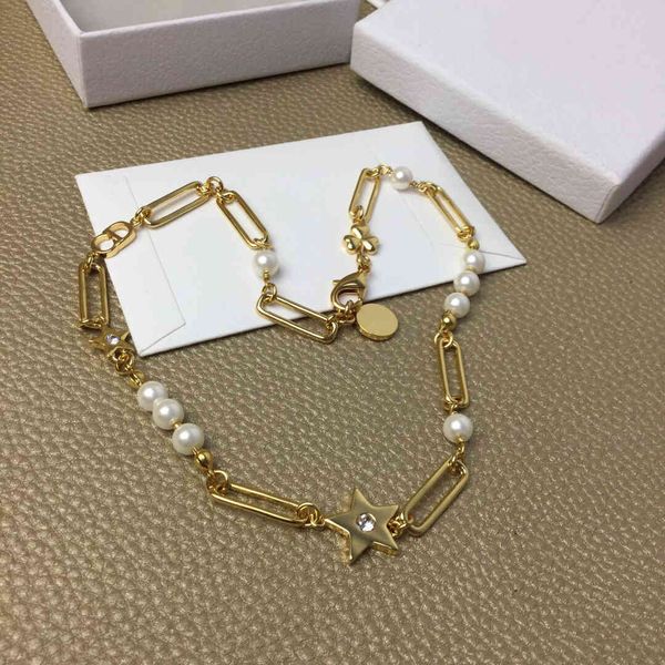special offer 2021 luxury designer jewelry new brass letter pearl necklace fashion temperament versatile feminine necklace, Silver
special offer 2021 luxury designer jewelry new brass letter pearl necklace fashion temperament versatile feminine necklace, Silver