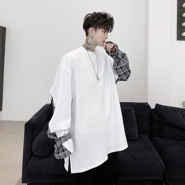 2021streetwear hip hop men lattice splice long sleeve loose half round neck casual pullover male sweatshirt outerwear men's hoodies & s, Black
2021streetwear hip hop men lattice splice long sleeve loose half round neck casual pullover male sweatshirt outerwear men's hoodies & s, Black