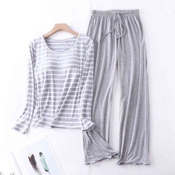 casual loose pajamas for women long sleeve autumn winter pijamas womens sleepwear bra pad stripe ladies set pyjama femme, Black;red
casual loose pajamas for women long sleeve autumn winter pijamas womens sleepwear bra pad stripe ladies set pyjama femme, Black;red