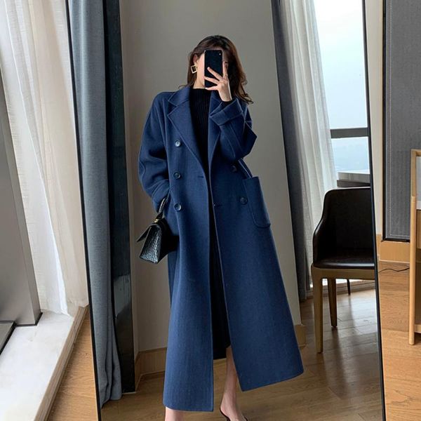 women's wool & blends women spring autumn fashion coat warm outerwear woolen female long elegant double breasted solid, Black
women's wool & blends women spring autumn fashion coat warm outerwear woolen female long elegant double breasted solid, Black
