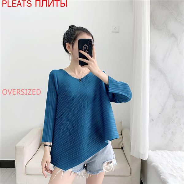 miyake pleated nine-point sleeve loose t-shirt irregular pleats clothes female fashion casual style 2021 summer oversized t women's, White
miyake pleated nine-point sleeve loose t-shirt irregular pleats clothes female fashion casual style 2021 summer oversized t women's, White