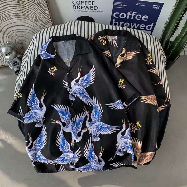 men's casual shirts shirt summer youth flower men's korean fashion handsome shirt casual loose short sleeve coat 4c0p, White;black
men's casual shirts shirt summer youth flower men's korean fashion handsome shirt casual loose short sleeve coat 4c0p, White;black