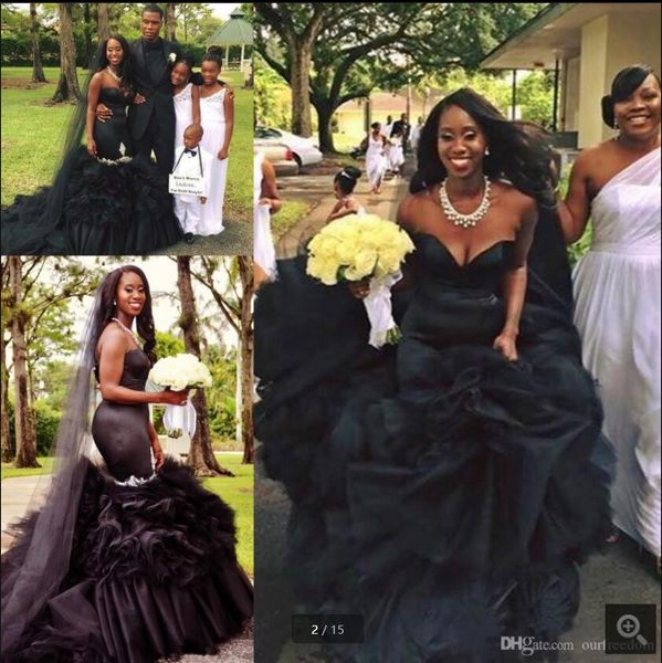 black mermaid wedding dress 2021 strapless sweetheart tiered skirts ruffles with appliques beads gothic bridal gowns court train organza lon, White
black mermaid wedding dress 2021 strapless sweetheart tiered skirts ruffles with appliques beads gothic bridal gowns court train organza lon, White