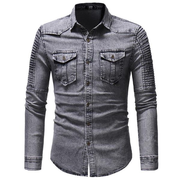 men's casual shirts spring autumn denim shirt washed slim fit jean for man wear street cowboy men xxxl streetwear, White;black
men's casual shirts spring autumn denim shirt washed slim fit jean for man wear street cowboy men xxxl streetwear, White;black