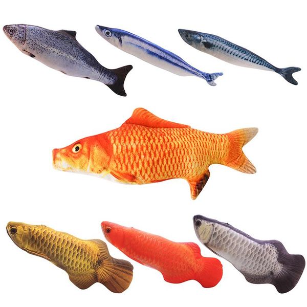 cat toys 20cm/30cm pet fake fishes mint interactive catnip play chewing rattle scratch catch