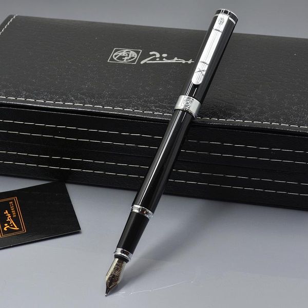 picasso 902 black metal silver clip fountain pen with school office supplies writing smooth brand ink pens gift box
picasso 902 black metal silver clip fountain pen with school office supplies writing smooth brand ink pens gift box