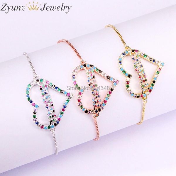 link, chain 10pcs zyz338-0347 heart cz zircon mama charm bracelet with stones bracelets & bangles women jewelry, Black
link, chain 10pcs zyz338-0347 heart cz zircon mama charm bracelet with stones bracelets & bangles women jewelry, Black