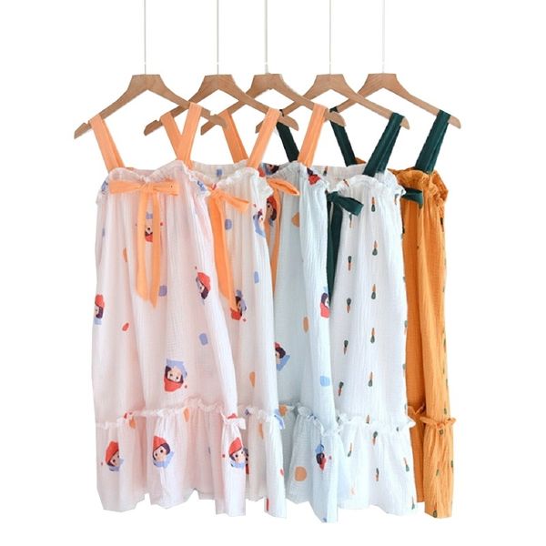 casual dresses spring summer girls' nightgown cute ruffles sleep soft loose gauze cotton homewear sweet ladies slip with bow 9moo, Black;gray
casual dresses spring summer girls' nightgown cute ruffles sleep soft loose gauze cotton homewear sweet ladies slip with bow 9moo, Black;gray