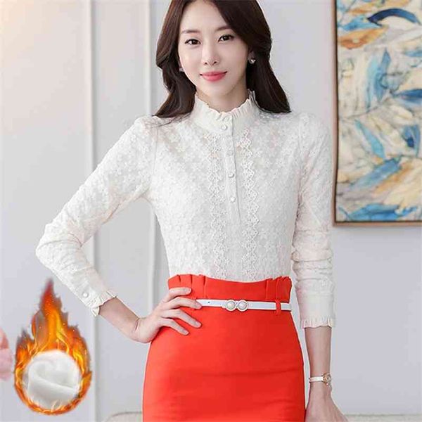 office lace blouses new women shirt long sleeve stand collar button floral black plus velvet blouse women 800i 210401, White
office lace blouses new women shirt long sleeve stand collar button floral black plus velvet blouse women 800i 210401, White