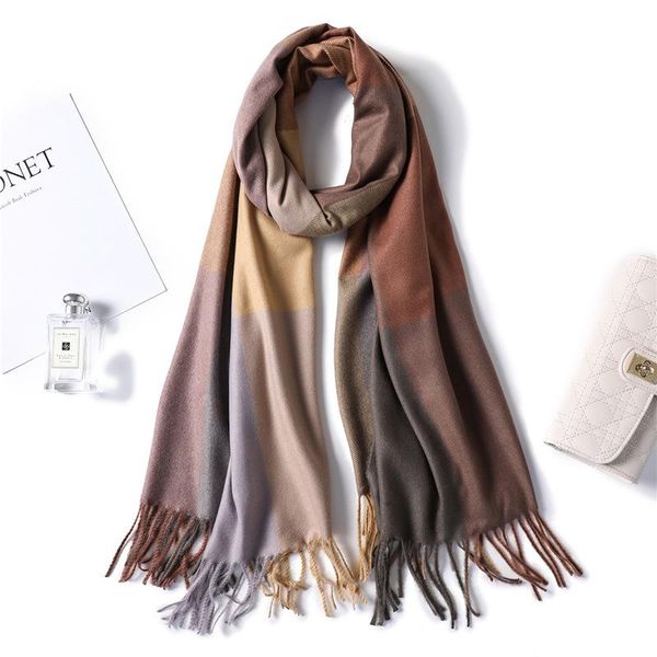 scarves 2021 winter scarf women shawls wrap fashion plaid warm thick cashmere lady pashmina female bandana quality tassel, Blue;gray
scarves 2021 winter scarf women shawls wrap fashion plaid warm thick cashmere lady pashmina female bandana quality tassel, Blue;gray